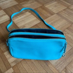 Forever21 - Double Zipper Teal Chain Crossbody Bag
